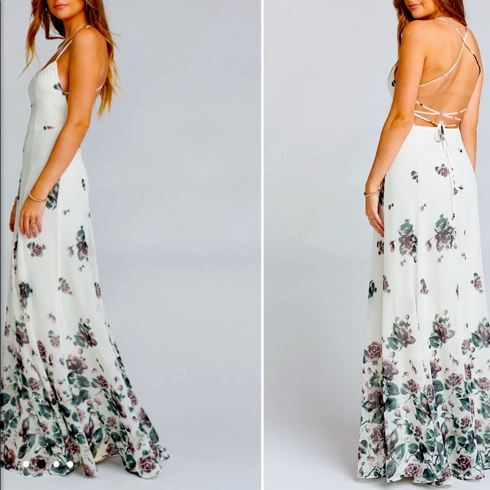 Show Me Your Mumu. Bridesmaid dress. Floor length. Adjustable straps.